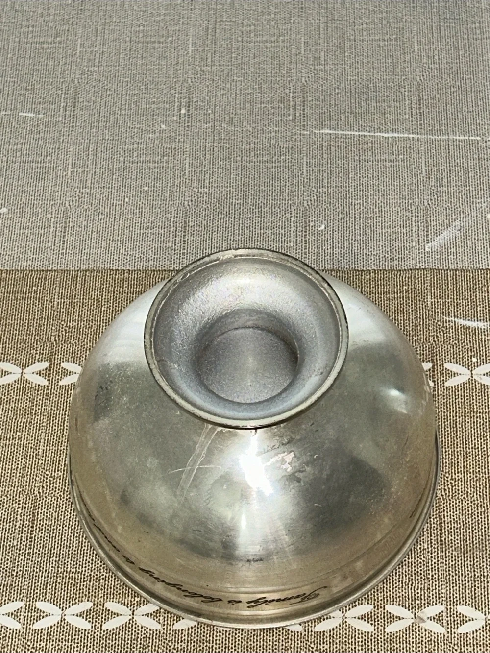 Pottery Barn Sentiment Silver Snack Bowl